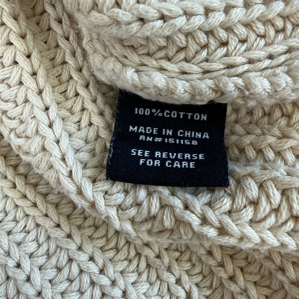 525 America 100% Cotton Beige Turtleneck Sweater - Picture 8 of 10